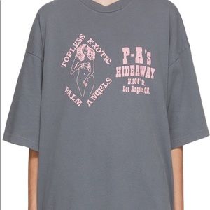 Grey/pink Palm Angels T-shirt (worn 2x) Fits a woman size 4-6 like a mens small